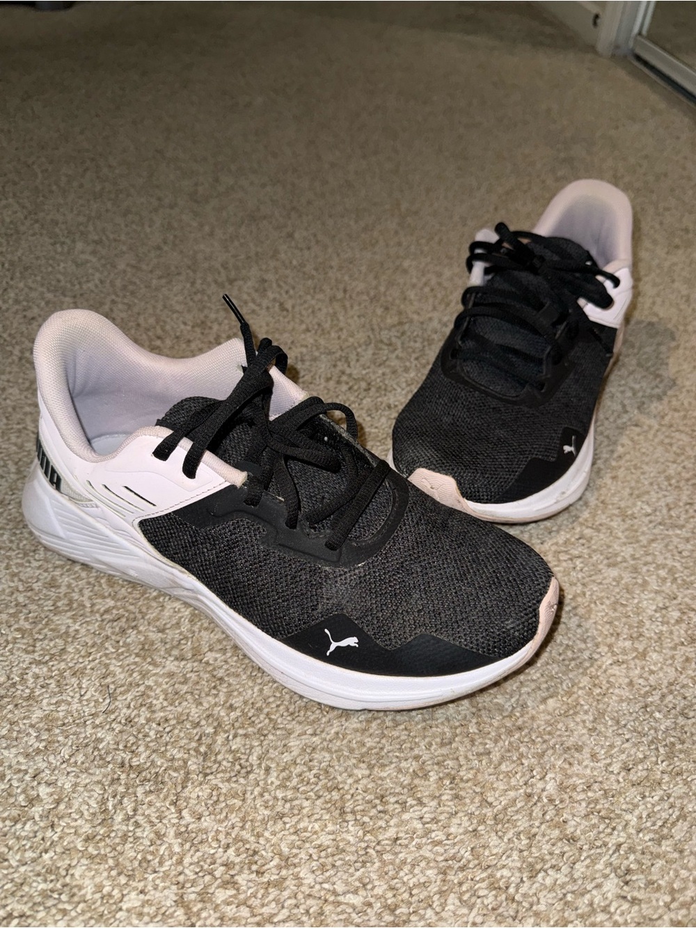 Puma Black and light pink Knit Training Sneakers